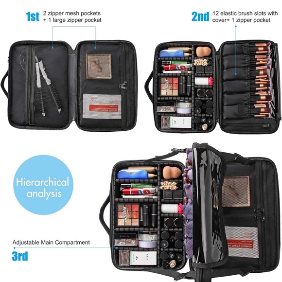 ‼️SOLD‼️Relavel Travel Makeup Train Case 13.8” Large - Picture 6 of 15